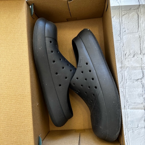 TOMS Alpargata Mallow Molded Mules Unisex Black Flats Casual Women size 9, Men 7 - Picture 3 of 7